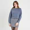 Pull manches longues bleu gris femme
