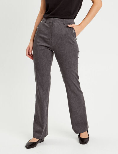 Pantalon flare pont gris foncé femme