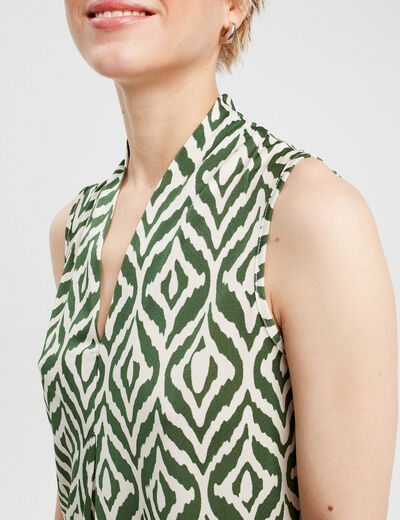 Blouse sans manches blanc femme