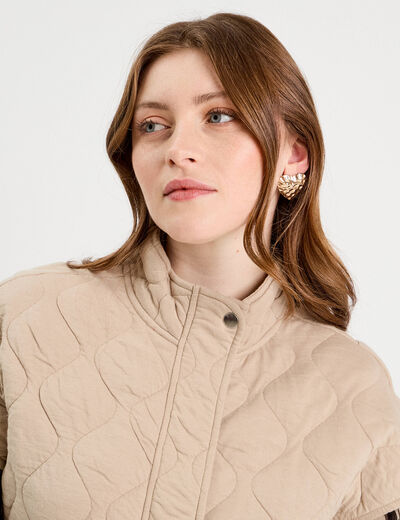 Veste sans manches matelassée taupe femme