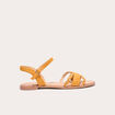 Sandales plates jaune or femme