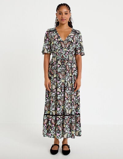 Robe &eacute;vas&eacute;e noir femme