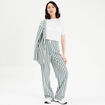 Pantalon large tailleur blanc femme