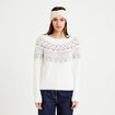 Pull manches longues ecru femme