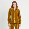 Chemise en velours vert olive femme