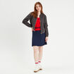 Pull manches longues torsades rouge foncé femme