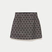 Jupe-short trap&egrave;ze courte stretch gris femme
