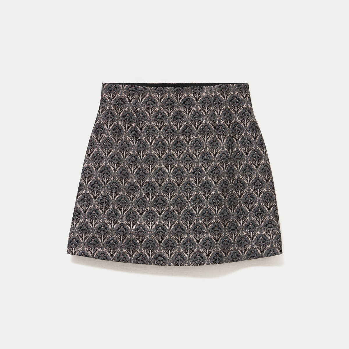 Jupe-short trap&egrave;ze courte stretch gris femme