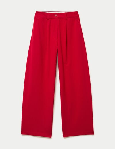Pantalon barrel taille standard rouge femme