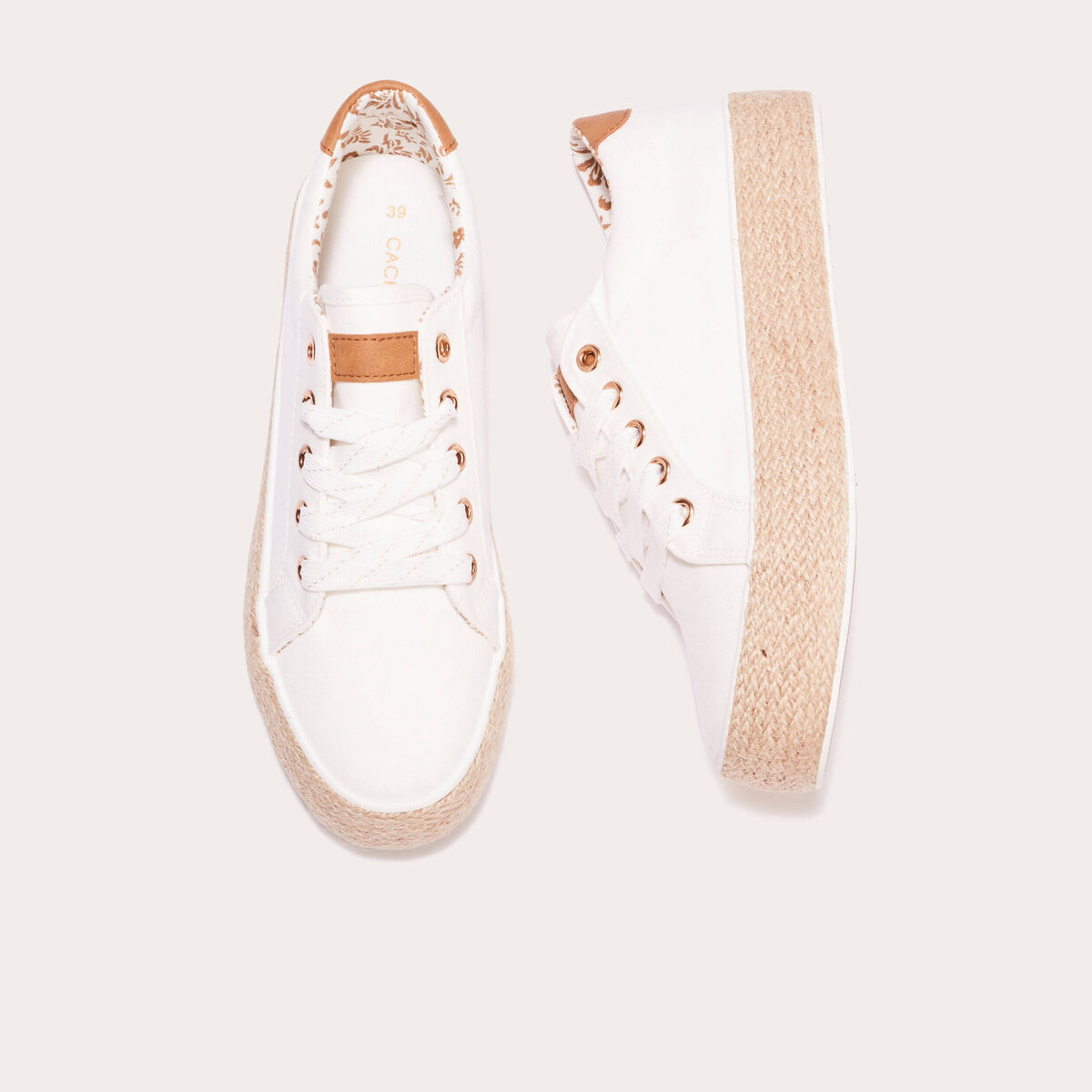 Baskets espadrilles plates ecru femme