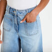 Jean wide leg cropped taille haute denim triple stone femme
