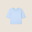 Pull manches courtes bleu ciel femme