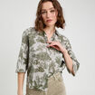 Blouse manches 3/4 en jean blanc femme