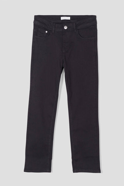 Pantacourt slim 5 poches noir femme