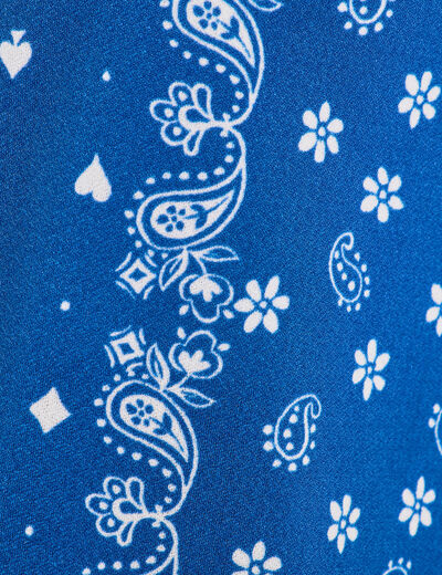 Blouse nouée sans manches bleu femme