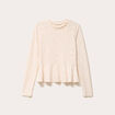 Blouse ajust&eacute;e col rond manches longues ecru femme