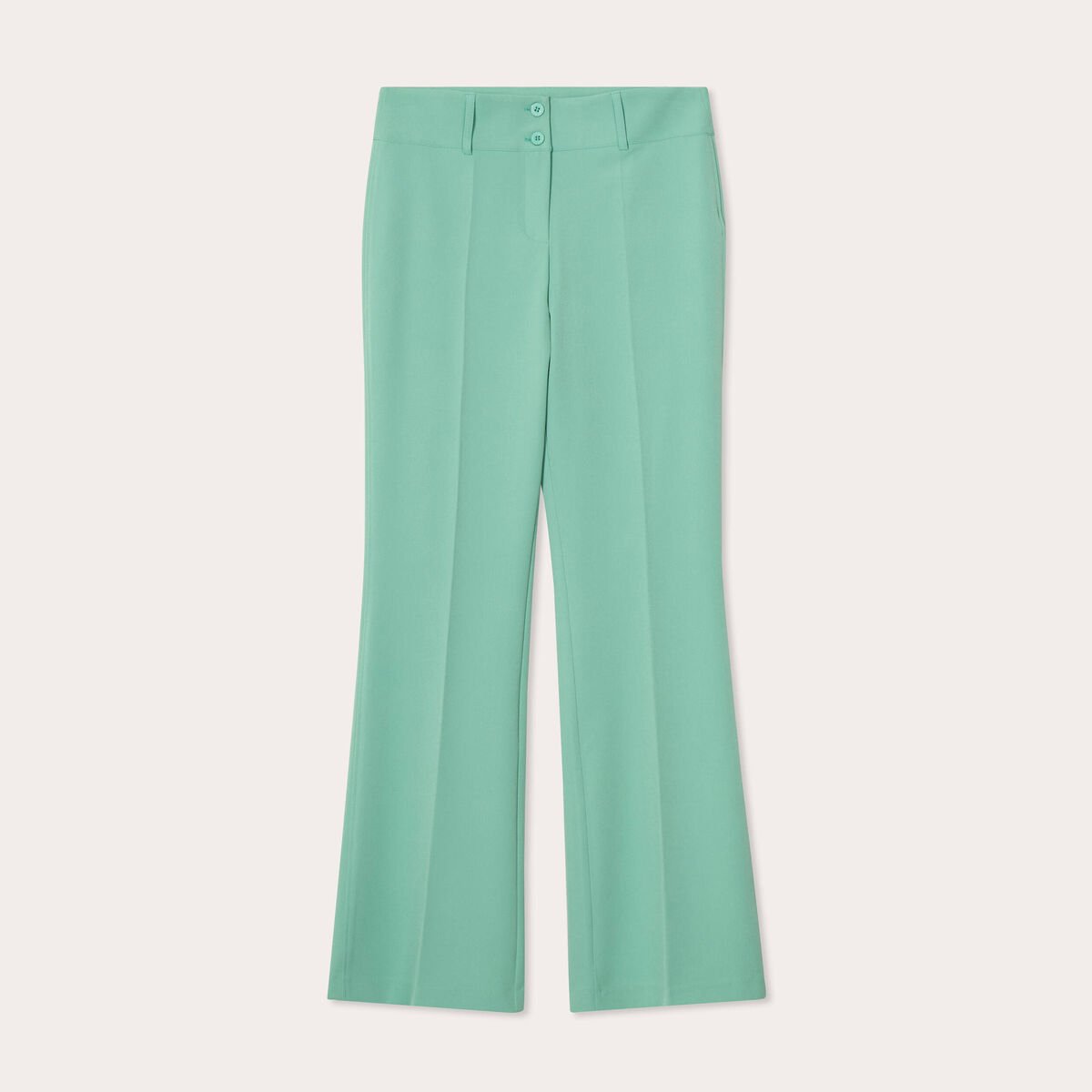 Pantalon flare vert pastel femme