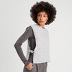 Pull sans manches torsades gris clair femme