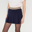 Jupe évasée plissée bleu marine femme