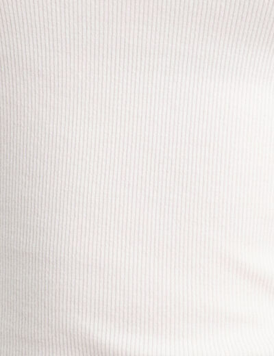 T-shirt manches longues côtelé ecru femme