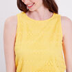 Débardeur aspect crochet jaune pastel femme