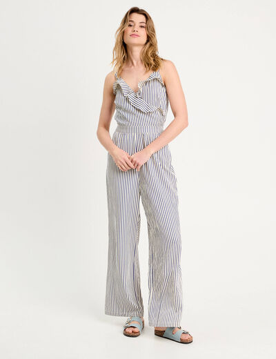 Combinaison pantalon bleu marine femme