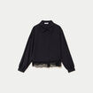 Chemise droite manches longues dentelle noir femme