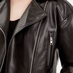 Veste simili cuir zippée noir femme