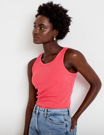 D&eacute;bardeur c&ocirc;tel&eacute; avec brassi&egrave;re int&eacute;gr&eacute;e rose femme