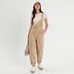 Salopette droite en jean sable femme