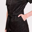 Robe droite courte col chemise noir femme