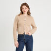 Gilet manches longues taupe femme