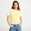 Gilet sans manches effet polaire jaune clair femme