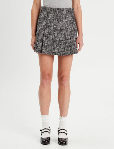 Jupe-short droite noir femme