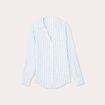 Chemise manches longues contenant du lin bleu femme