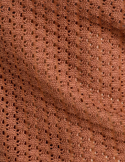Débardeur effet crochet marron femme