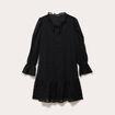 Robe &eacute;vas&eacute;e en voile brod&eacute; noir femme
