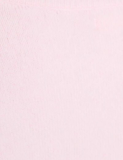 Gilet manches longues noué rose clair femme