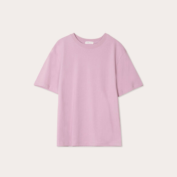 T-shirt oversize col rond vieux rose femme