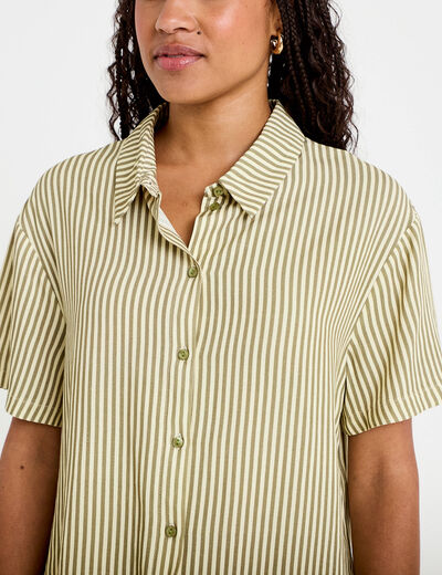 Chemise manches courtes jaune femme