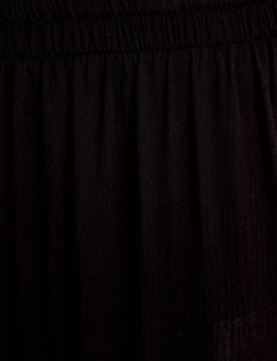 Jupe longue pliss&eacute;e &eacute;vas&eacute;e noir femme