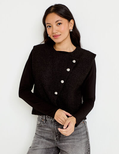 Gilet sans manches noir femme
