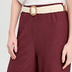 Pantalon large fluide ceinturé prune femme