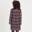 Robe trapèze col montant violet femme