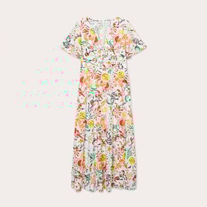 robe longue evasee col twiste blanc femme Robe longue évasée col twisté blanc femme