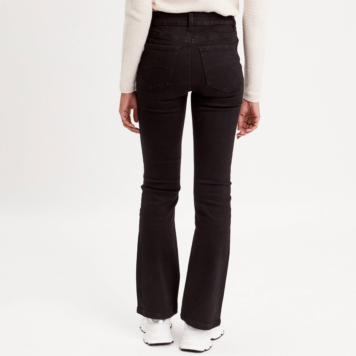 Jeans flare denim noir femme