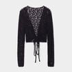T-shirt dentelle noué noir femme