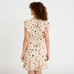 Robe courte &eacute;vas&eacute;e col v manches courtes blanc femme