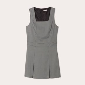 Robe évasée encolure carrée blanc femme