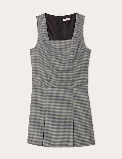 Robe évasée encolure carrée blanc femme
